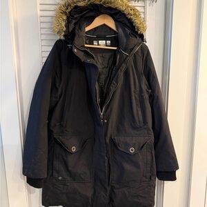 Women's Black Ski & Snow Jacket with Fur Hood